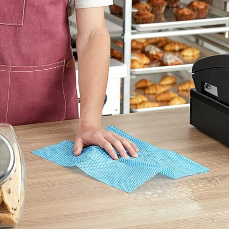 TORK 12'' x 15'' Blue Z-Fold Food Service Wiper W8 - 320/Case, 320PK 248192183